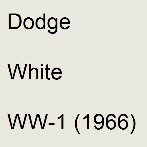 Dodge, White, WW-1 (1966).